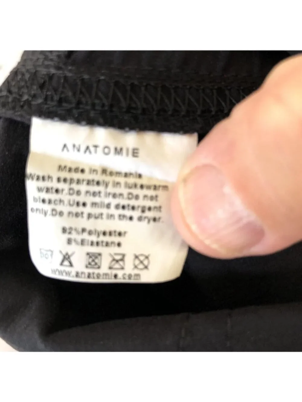 Anatomie Pants Womens M Black Microfiber Slim Side Stripe Zip Travel Stretch